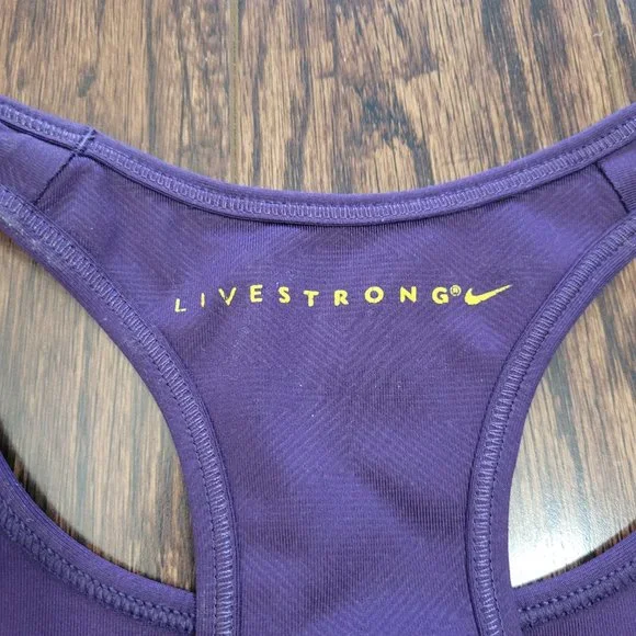 Nike Dri-Fit Racerback Sports Bra Top Athletic Running Purple Fitted Stretch S - Picture 5 of 7